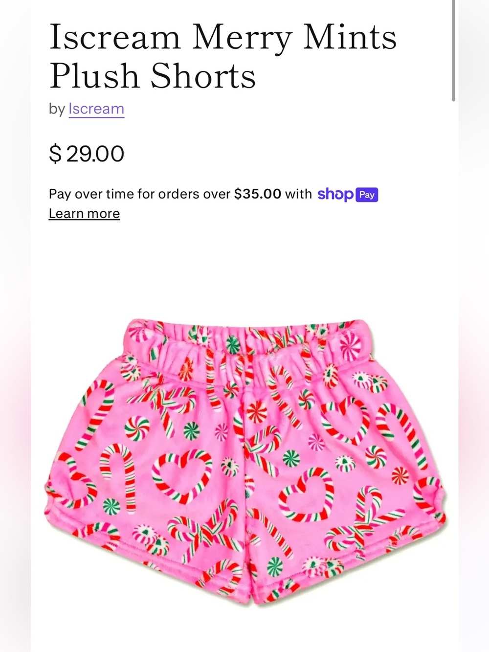 Iscream Merry Mints Plush Shorts